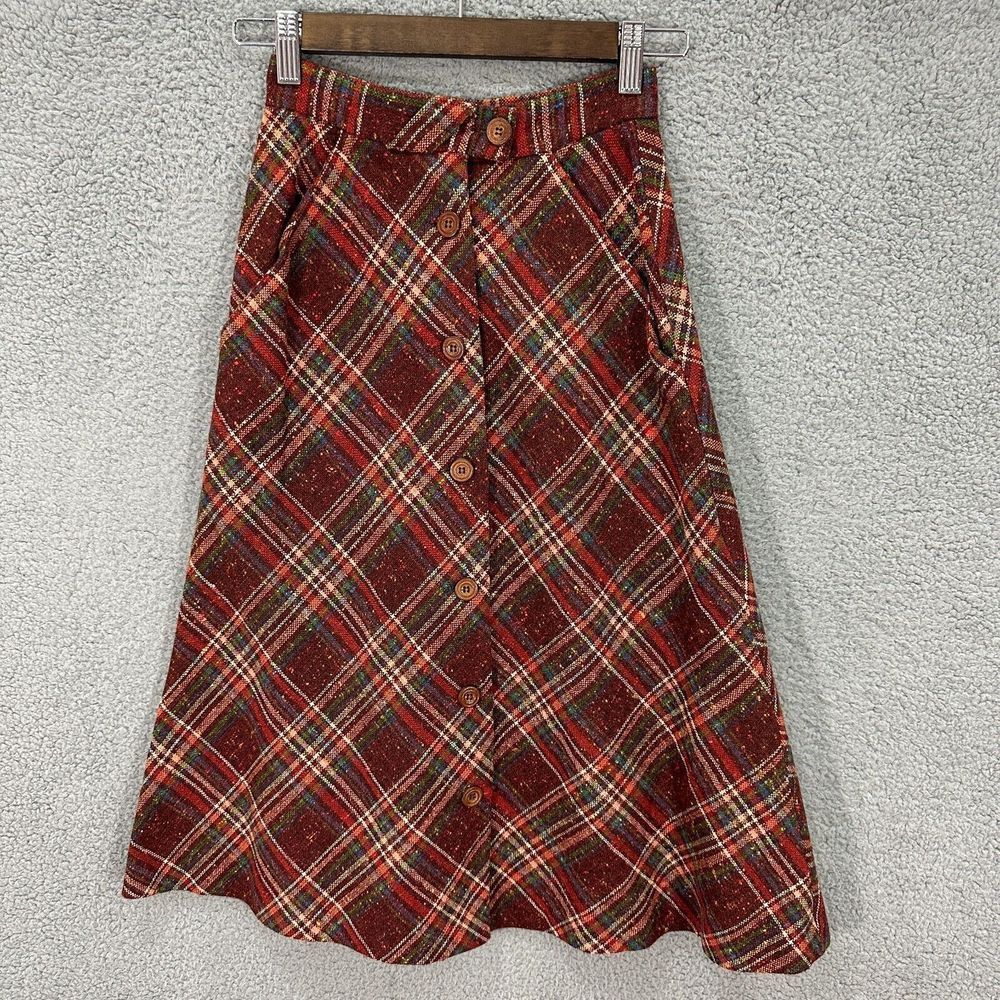 Vintage skirt brown tweed midi